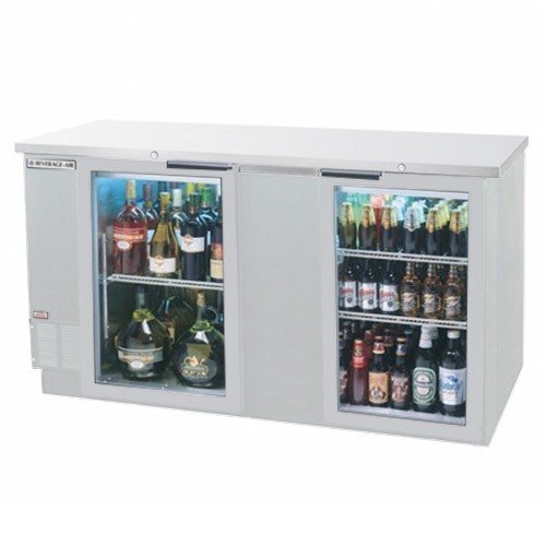 Standard Depth Glass Door Back Bar Cooler in Stainless Steel by Beverage Air – Model BB68G-1-S