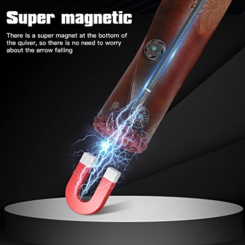 Kainokai Pure Cowhide Arrow Quiver,Retro Hunting Quivers With Magnetic Attraction,Riding Quiver For Horse Bow Recurve Bow And Longbow(Elf Archer) #TOP3