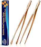JETKONG 2 pinzas de cocina de 12 pulgadas, pinzas largas para alimentos (oro rosa)