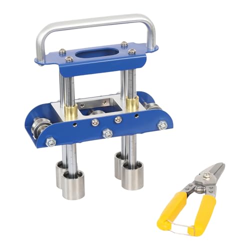 Manual Roller Bender, Metal Bead Roller Bender for 0-90° Precision Bends, Metal Roofing Tools, V Shaped Roller, Ideal for Sheet Metal up to 0.04 Inches Thick (Blue)