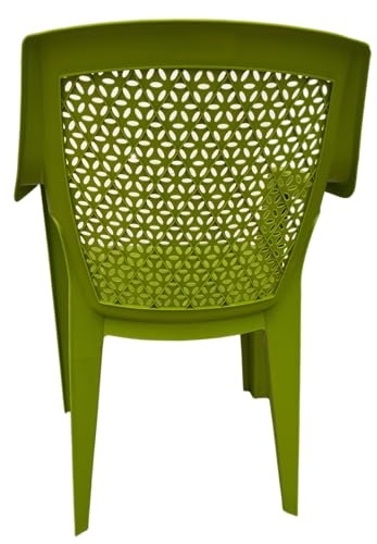 Image of SkyGlamour Cello Sonet Matt Finish Plastic Armchair | Mid Size Plastic Chair for Living Room, Home, Garden Indoor and Outdoor use |Bearing Capacity up to 120 Kg (Colour: Green; Set of 2)