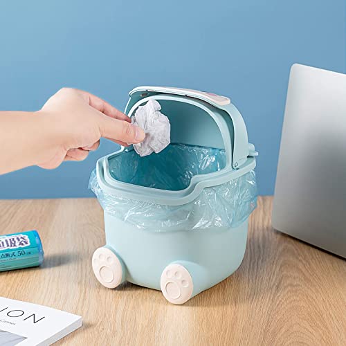 Caneca de basura de escritorio 2 litros forma animal celeste miniatura 5
