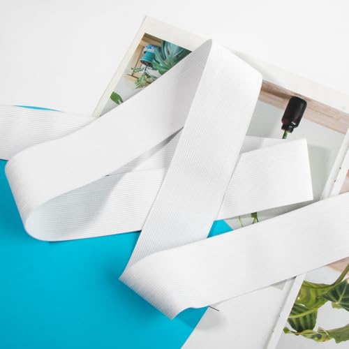 Bande élastique de 5 cm pour couture de haute densité blanche