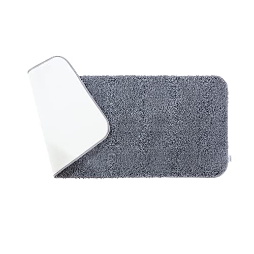 Image of Obsessions Ultra-Absorbent Quick-Dry Bath Runner | 1400 GSM Polyester | Soft, Non-Slip & Fast-Drying Bathroom Rug for Safety & Comfort | 60 x 150 cm | Dark Grey