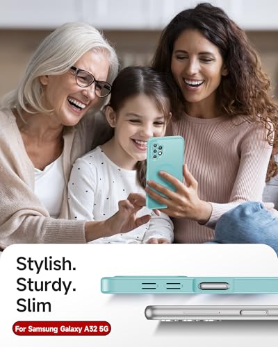 LeYi for Galaxy A32-5G Phone Case: [Mag-Safe Fit] Compatible for A32 Samsung Phone Case with Screen Protector, Stylish Minimalist Soft-Touch & Shockproof Funda para A 32, Gift for Women and Men, Mint - image 7