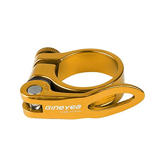 Mimoke Bicycle Saddle Clamp Quick Release Seat Post Clamp Bracket 31.8 mm 34.9 mm for MTB and Road Bike Gold