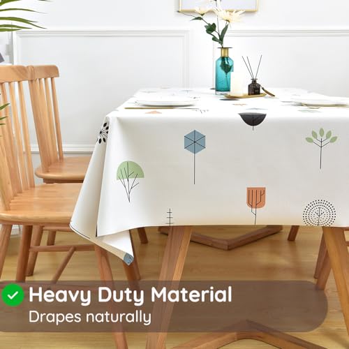 Yofori Table Cloth Plastic Tablecloth Wipeable PVC Wipe Clean WaterProof Table Cover (Refreshing, 137x137cm) - Image 4