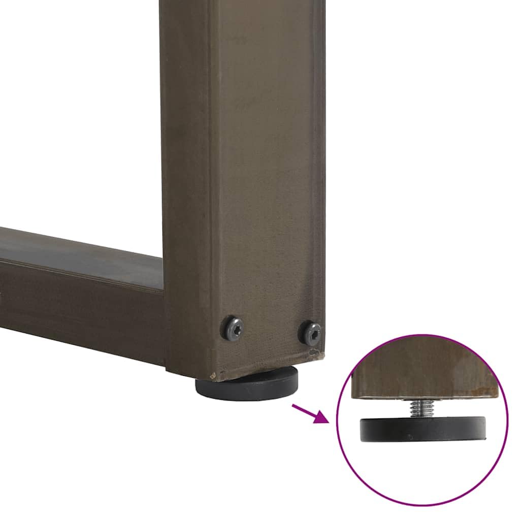 Juego de 2 patas para mesa de bar en forma de U, patas de acero con recubrimiento en polvo, 40 x 100 cm, incluye patas ajustables, estructura de mesa para bar y mesa de café, acero natural