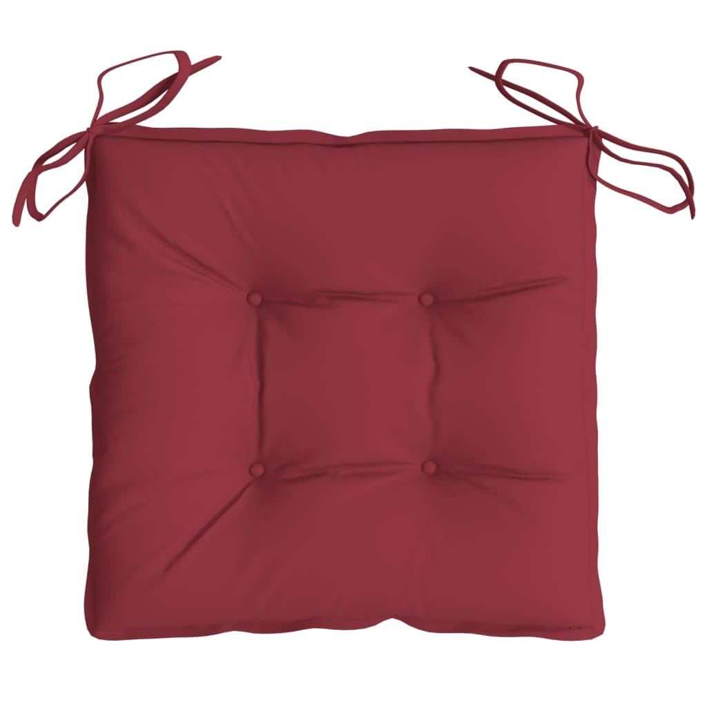 vidaXL Lot de 6 Coussins de Palette, Galette de Siège Imperméable, Coussin de Jardin, Décoration d'Extérieur Terrasse, Rouge Bordeaux 50x50x7 cm