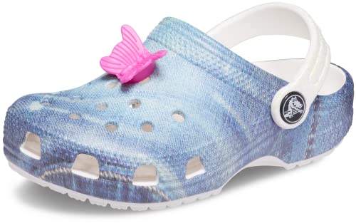 Image of Crocs Unisex-Child Classic Graphic Clog, White /Multi, 10 Toddler