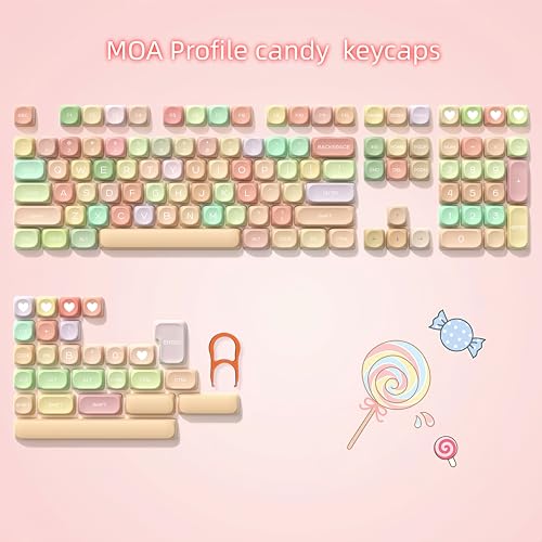 Image of dagaladoo PBT Keyboard keycaps,Colorful MOA keycaps,Candy