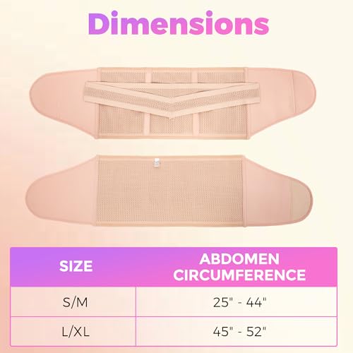 SUPPORTSMART Shrink Smart Postpartum Belt - Belly Support Recovery Wrap, Postpartum Belly Band Girdles, Body & Waist Shapewear (Beige, Small/Medium)