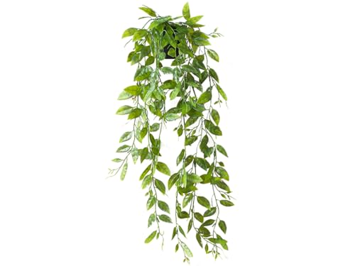 Kellegour Pianta Artificiale Sospesa,Pianta Finta Cadente con Vaso,Pianta Finte da Interno Cadenti in Vaso,Pianta Artificiale Finta Cadente,per Giardini,Balconi,Decorazioni Murali(Piselli 63cm)