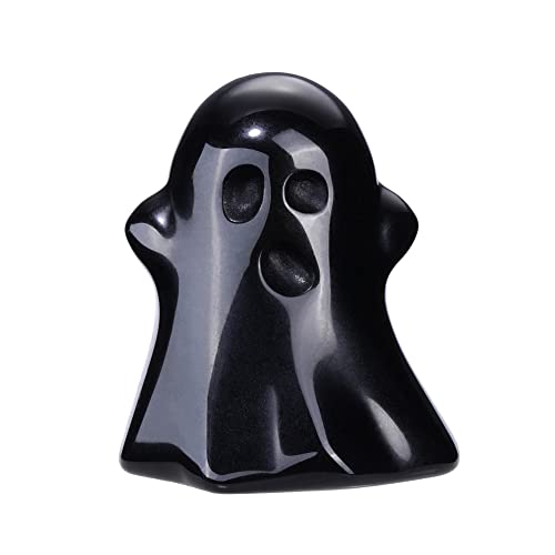 Figura Decorativa de Fantasma en Cristal de Obsidiana Negra