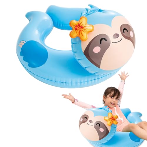 Anillo de natación inflable para niños, flotadores inflables de piscina, anillo de goma para natación, anillo de natación inflable para agua, verano, playa (mapache)