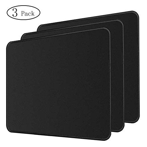 HIHUHEN 3 Pack Mouse Pad with Stitched Edge,280 x 220 x 3mm Computer Mouse Pad with Non-Slip Rubber Base, Washable Mousepads,Gaming Mouse Pads for Computers Laptop Mouse (3 x Mouse pad)