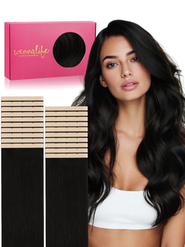 WENNALIFE 3.15 inch Wide Tape in Hair Extensions Human Hair, Tape in Weft