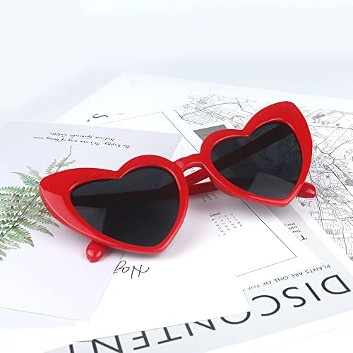 Love Heart Shaped Sunglasses for Women,Vintage Cat Eye Mod Style Retro Glasses3