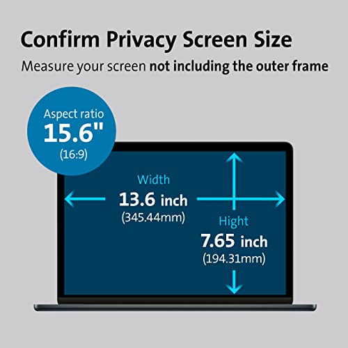 Image of Kensington MagPro Magnetic Laptop Privacy Screen 15.6 inch, Removable 16:9 Laptop Privacy Filter Shield, Anti-Glare, Blue Ray Reduction, Compatible with HP /Dell /Acer /Asus /Lenovo (K58353WW)
