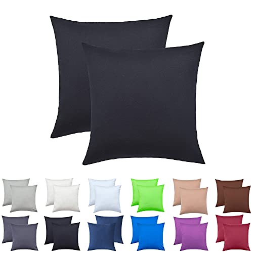 NatureMark 2 Pack Jersey Cushion Covers Pillow Cases / Cushion Covers for Body Pillows Neck Cushions Assorted Sizes and Colours öko-Tex