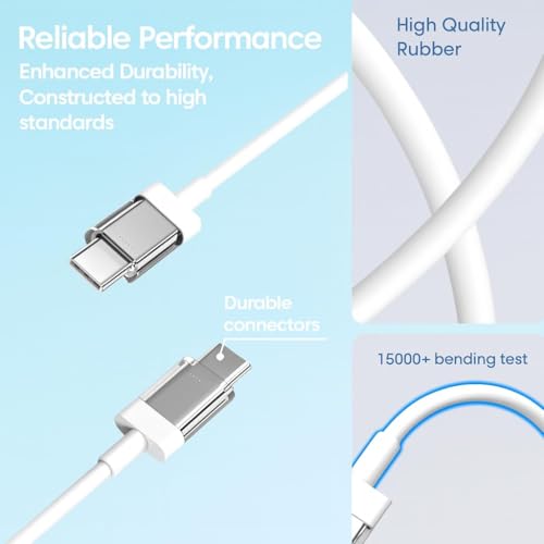 Image of 45W PD 3.0 BIS Certified Charger & C to C Cable Combo Compatible with Nothing Phone 3A /3A PLUS /2 /2A /2A Plus /1, CMF Phone 1, S25 Ultra, 17 Pro Max, Tablets & Laptops (45W Combo)