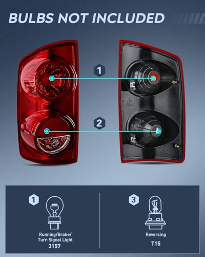 Image of Nilight Taillight Assembly Compatible with 2007 2008 Dodge Ram 1500