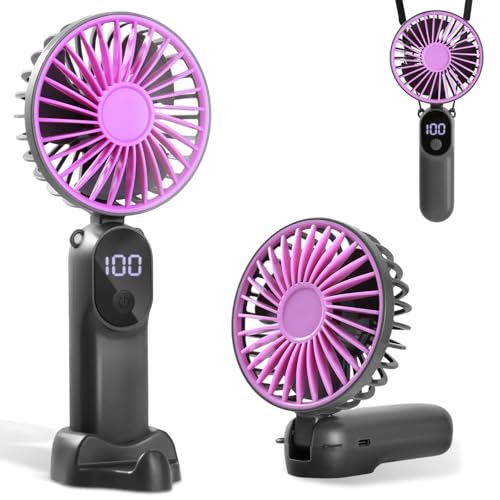 CNMTCCO Ventilatore portatile, ventilatore tascabile ricaricabile, a 6 velocità, mini ventilatore portatile, con...