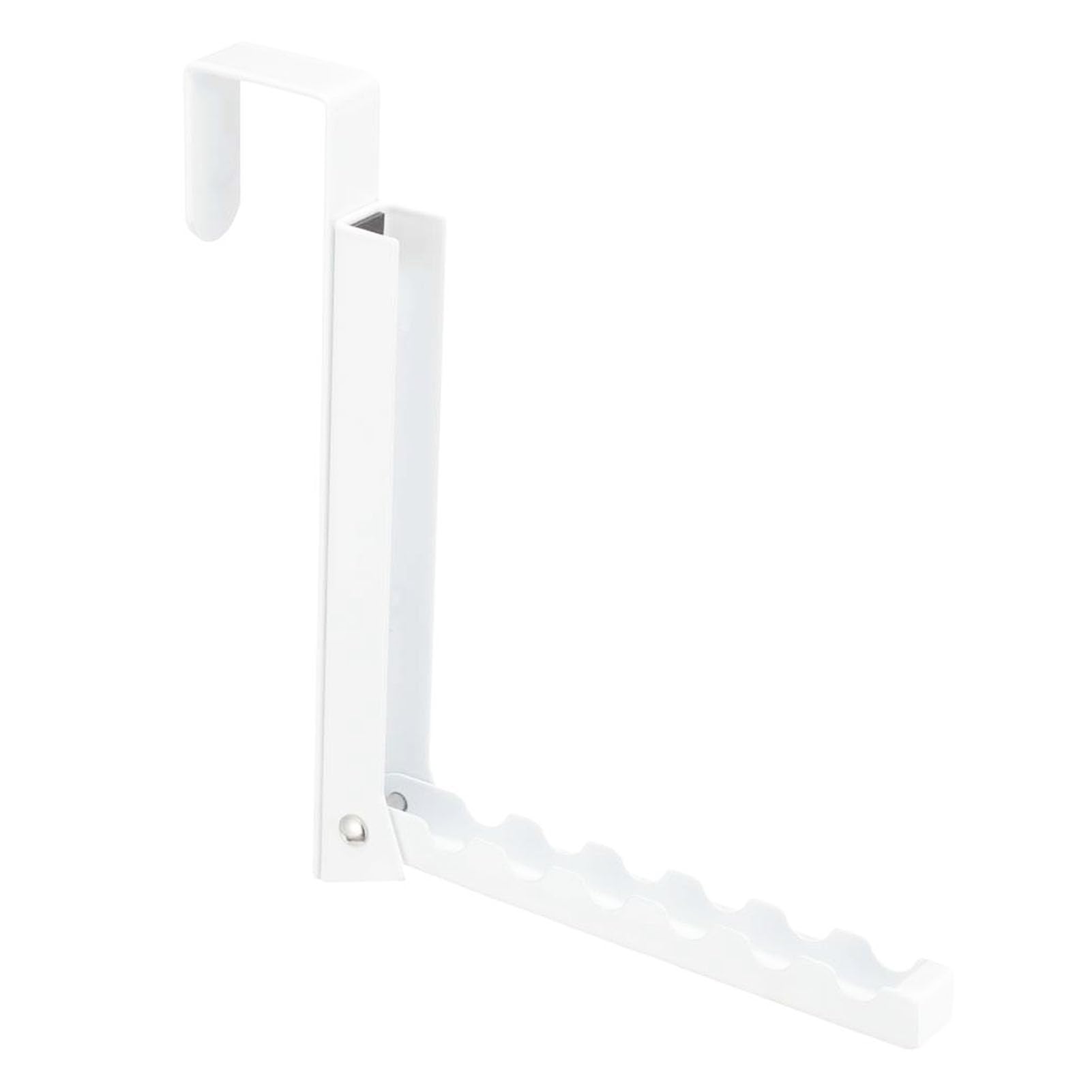 BTSEURY Over The Door Clothes Hanger, White Folding Over The Door Hanger, Space Saving Metal Over The Door Clothes Rack for Coat Caps Towel