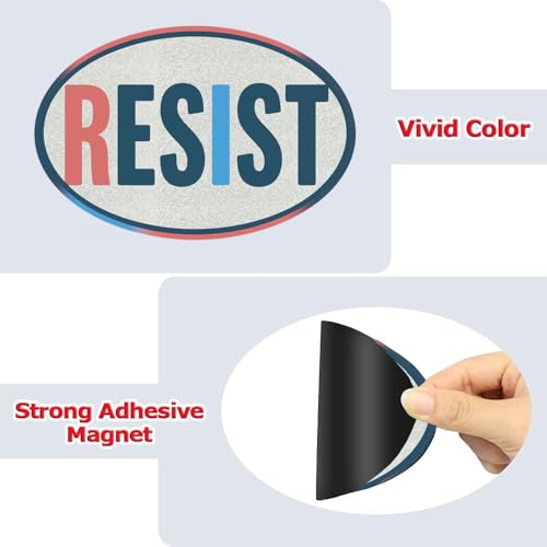 Image of Resist Car Magnet - Anti Political Protest Car Magnets Auto Truck Fridge Magnetic Decal Bumper Magnet（Elliptical）