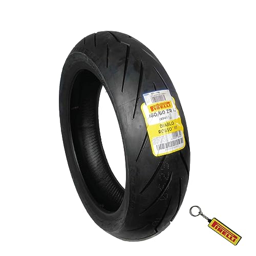 Pirelli Diablo Rosso III 160/60ZR17 69W Rear Motorcycle Tire - High Performance Durable & Reliable Tire for Sport/Street Bikes with Keychain