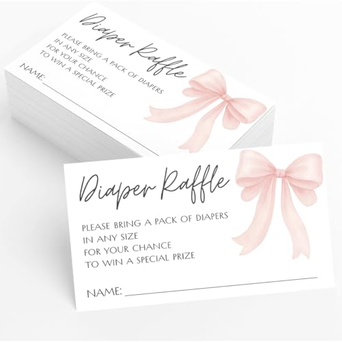 Printed Party Diaper Raffle Baby Shower Insert – Pink...