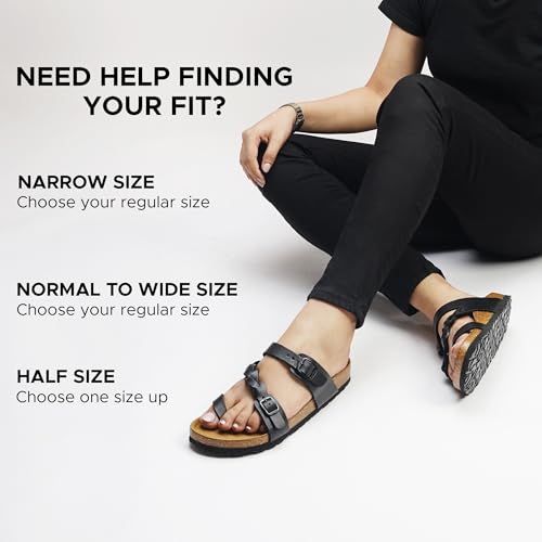 AEROTHOTIC Comfy Memory Foam Cork Sandals for Women Cute Dressy Adjustable Strappy Split Toe Slip On Vacation Essentials Women Footwear Open Toe Arch Support Slides3