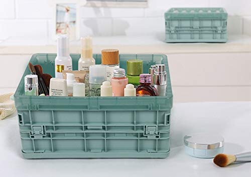 LWVAX® Plastic Collapsible Storage Cubs Small Folding Storage Bins Office Desktop Storage Boxes Toy Storage Box Home Decorative Baskets For Baby Clothing Desk Stationery Makeup Storage Box
