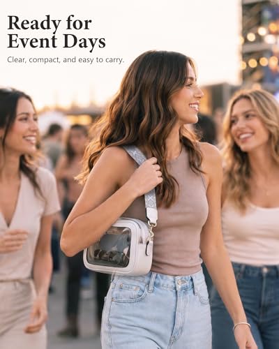 Image of Wuflyover Clear Bag for Stadium Events, Clear Crossbody Purse for Women