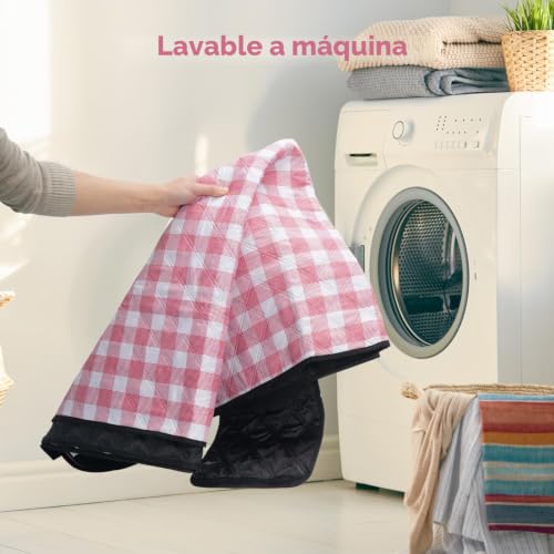 Manta de picnic impermeable Oak & Tea de 200x200 cm lavable a máquina con diseño a cuadros 3