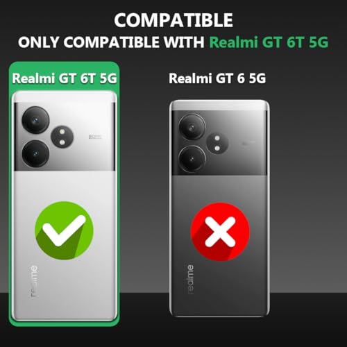 Image of Fashionury Crystal Clear Case for Realme GT 6T 5G | Yellowing Resistance | Transparent TPU Silicone | Raised Camera Lips | Slim Transparent Cover