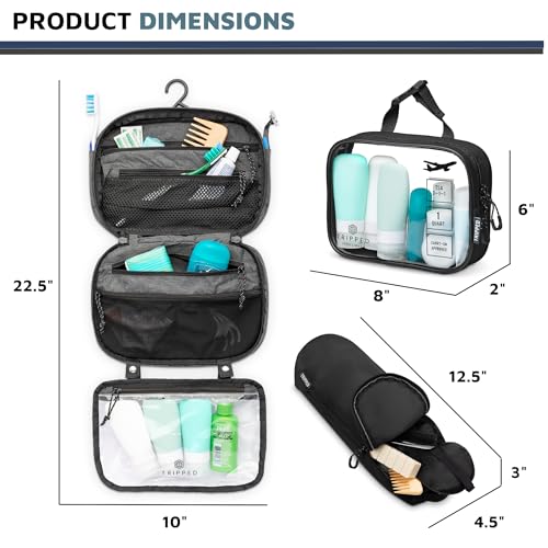 Toiletry Bag Kit Set: Hanging Travel Toiletry Bag + 311 TSA Cosmetic Liquid Bag + Ultralight Accessory Organizer Pouch