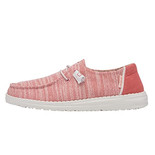 Image of HEYDUDE Women's Wendy Stretch Coral Pearl Size 4 | Women's Shoes | Women's Lace Up Loafers | Comfortable & Light-Weight