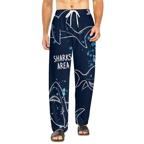 Bas de pyjama femme cartoon shark fini les pantalons inconfortables pour dormir en taille S