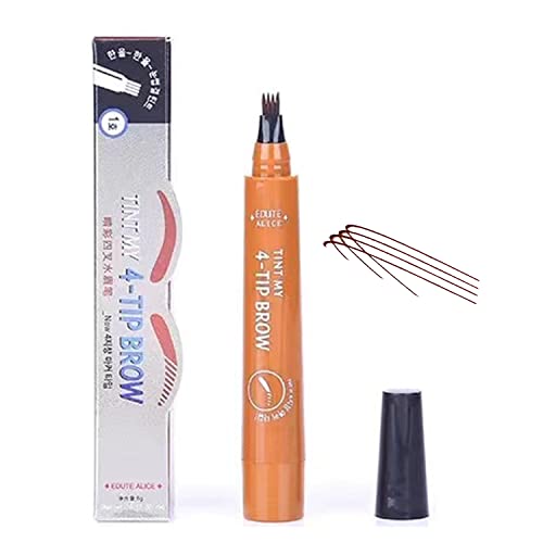 Eyebrow Tattoo Pen, Waterproof Tattoo Eyebrow Pen 5 Fork Tip , Microblading Eyebrow Pencil, Makeup Long Lasting Natural Professional Fine Sketch Liquid Eye Brow Pen