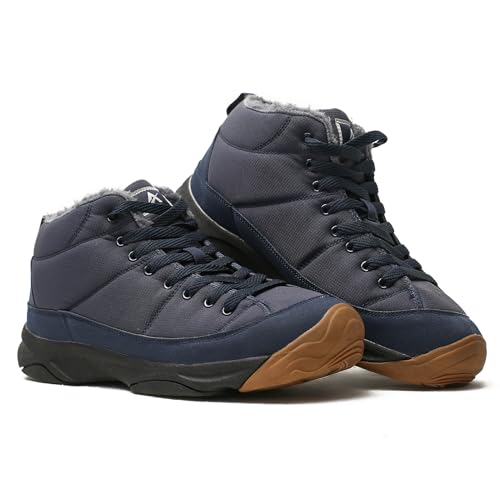 Azooken Men's Winter Backpacking Snow Boots Warm Water Resistant Fully Fur Lined Trekking Shoes Non Slip Casual Comfortable Hiking Boot4