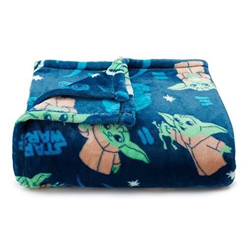 Image of The Big One Star Wars Mandalorian Baby Yoda Blanket Supersoft Oversized Plush Throw