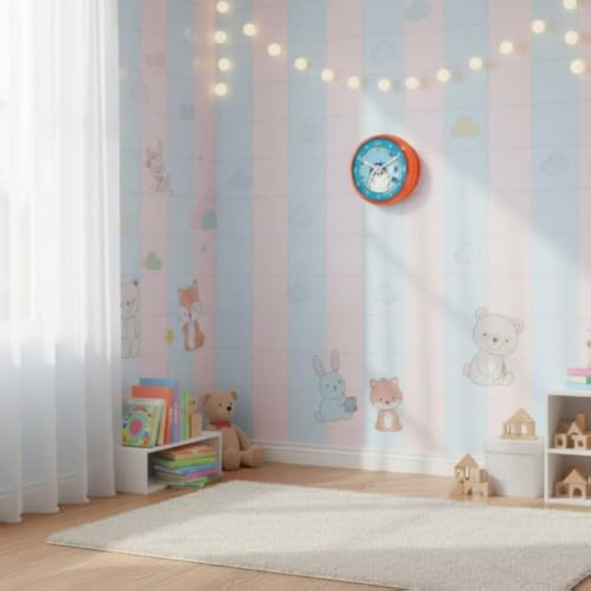 Compact Cartoon Bathroom Clock, Waterproof