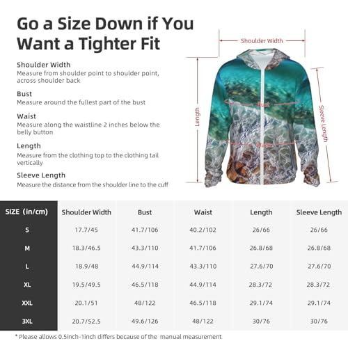 Sun Protection Hoodie Shirt Beach Ocean Waves UPF 50+ Long Sleeve Outdoor Rash Guard for Men Women2