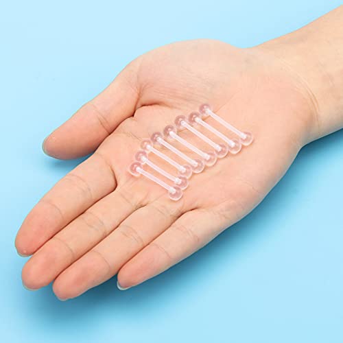 CrazyPiercing Transparent Ball and Barbell Clear Tongue Ring Retainer 14G or Nipple Ring4