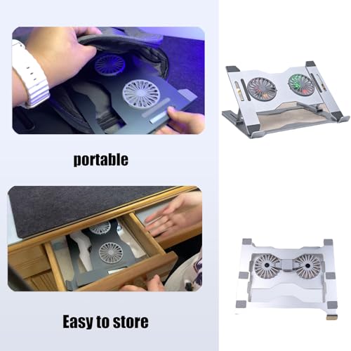 Base enfriadora para laptop ajustable con 8 niveles de altura miniatura 2