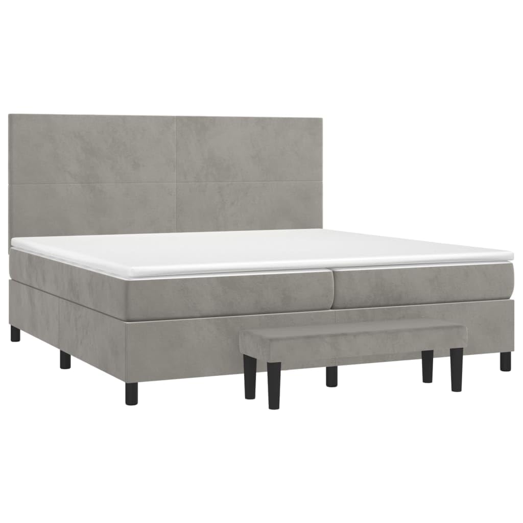 Velluto Morbido Grigio Chiaro con Contenitore Altezza Regolabile 200x200cm