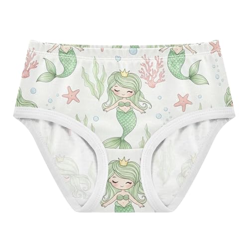 Cute Mermaids Corals Sea Bubble Girls Underwear Toddlers 2t Cotton Little Girl Panties Print Briefs Kids Undies
