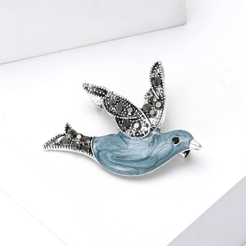 Image of Enamel Bird Brooch for Women Rhinestones Owl /Hummingbird /Eagle /Toucan Lapel Pin Cute Bird Brooches Jewelry Gifts for Mom Wife