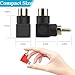 Warmstor RCA Male to RCA Female Connectors Right Angle 4-Pack, RCA M/F Adapters 90 Degree Elbow Gold-Plated (2 Black + 2 Red)